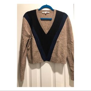 Veronica Beard Brown & Navy V-neck Sweater - Small